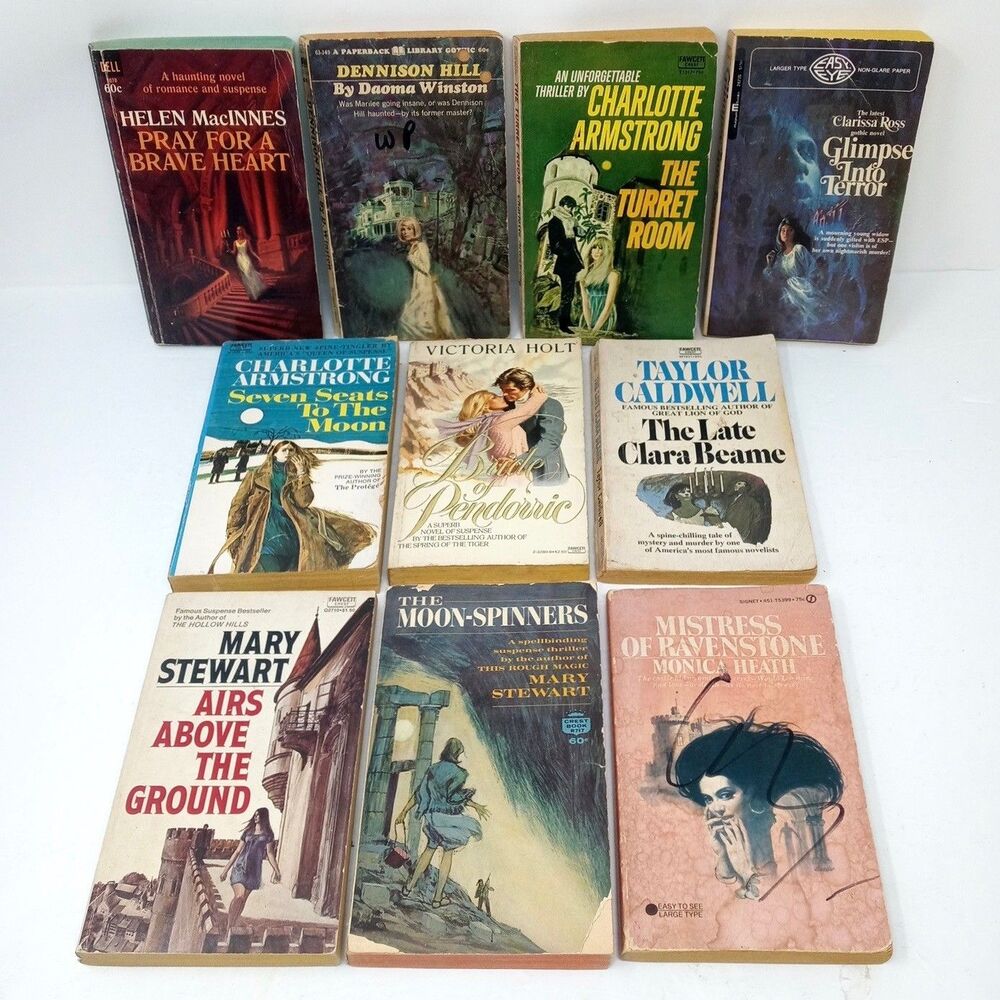 Lot of 10 Vintage Gothic Horror Suspense Romance Paperbacks Holt Stewart